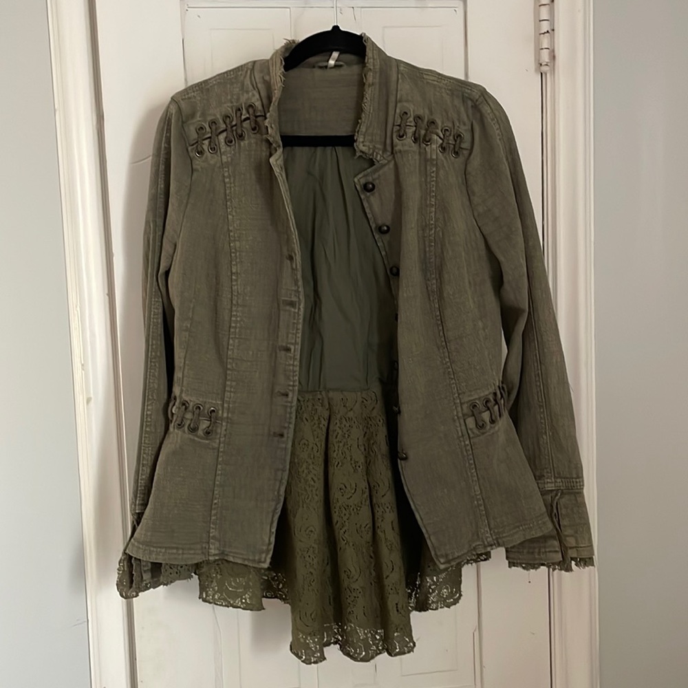 Free people Victorian lace up jacket